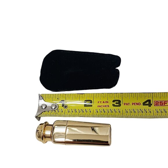 RARE Hermes GOLD AEROSPRAY Caleche Spray w Velvet Pouch 2.5" BOTTLE w Lid Vntg - Picture 12 of 12